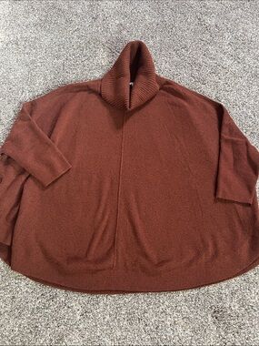 Loft Cotton Turtleneck Sweater Oversized Cocoon Style Sweater